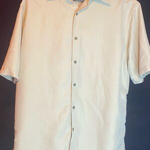 Axist Men's Light Cream Button Down Shirt
